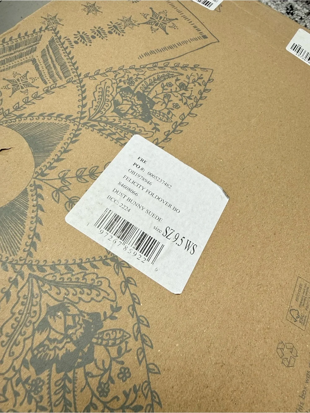 NWT Free People Felicity Foldover Boot in Dust Bunny Sz 9.5